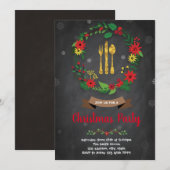 クリスマスディナーパーティーのご招待 招待状 (正面/裏面)