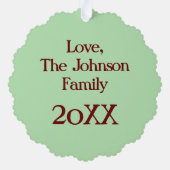 クリスマスディナーパーティーイギリスフェスティバルブリティッシュフード オーナメントカード (裏面)