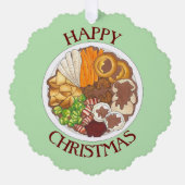 クリスマスディナーパーティーイギリスフェスティバルブリティッシュフード オーナメントカード (正面)