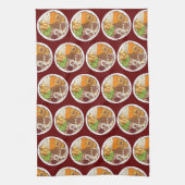 クリスマスディナーパーティーイギリスフェスティバルブリティッシュフード キッチンタオル (縦)