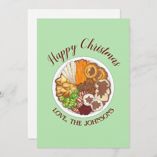 クリスマスディナーパーティーイギリスフェスティバルブリティッシュフード シーズンカード (正面/裏面)