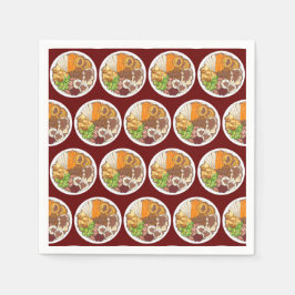 クリスマスディナーパーティーイギリスフェスティバルブリティッシュフード スタンダードカクテルナプキン