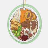 クリスマスディナーパーティーイギリスフェスティバルブリティッシュフード セラミックオーナメント (左)