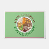 クリスマスディナーパーティーイギリスフェスティバルブリティッシュフード ドアマット (正面)