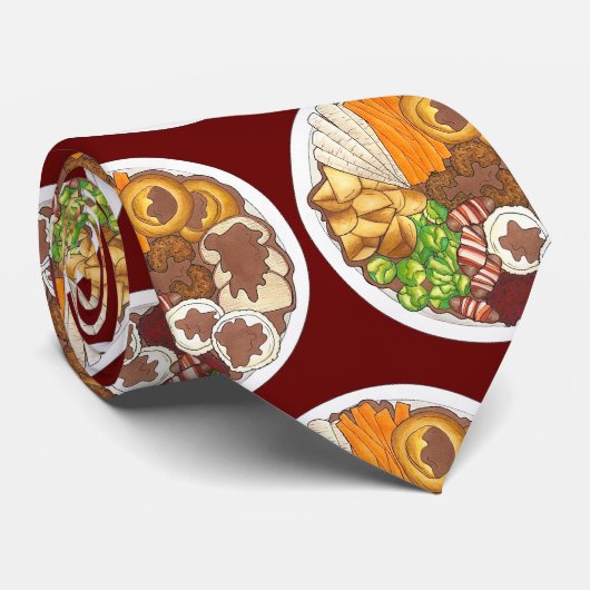 クリスマスディナーパーティーイギリスフェスティバルブリティッシュフード ネクタイ (ロール)