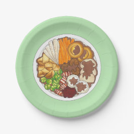 クリスマスディナーパーティーイギリスフェスティバルブリティッシュフード ペーパープレート