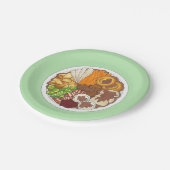 クリスマスディナーパーティーイギリスフェスティバルブリティッシュフード ペーパープレート (アングル)