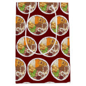 クリスマスディナーパーティーイギリスフェスティバルブリティッシュフード ミディアムペーパーバッグ (正面)