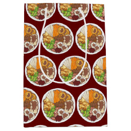 クリスマスディナーパーティーイギリスフェスティバルブリティッシュフード ミディアムペーパーバッグ