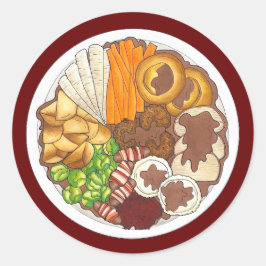 クリスマスディナーパーティーイギリスフェスティバルブリティッシュフード ラウンドシール