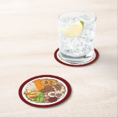 クリスマスディナーパーティーイギリスフェスティバルブリティッシュフード ラウンドペーパーコースター (インサイチュ)