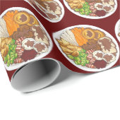 クリスマスディナーパーティーイギリスフェスティバルブリティッシュフード ラッピングペーパー (ロールコーナー)