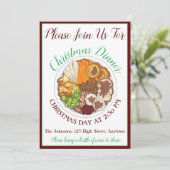 クリスマスディナーパーティーイギリスフェスティバルブリティッシュフード 招待状 (スタンド正面)