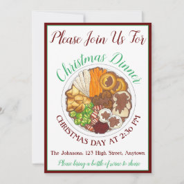クリスマスディナーパーティーイギリスフェスティバルブリティッシュフード 招待状