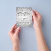 クリスマスディナーパーティーシルバーウィンターダイヤモンドグリッター チラシ (手)