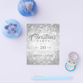 クリスマスディナーパーティーシルバーウィンターダイヤモンドグリッター チラシ (シングル)