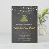 クリスマスディナーパーティーツリーライトスターズ招待状 招待状 (スタンド正面)