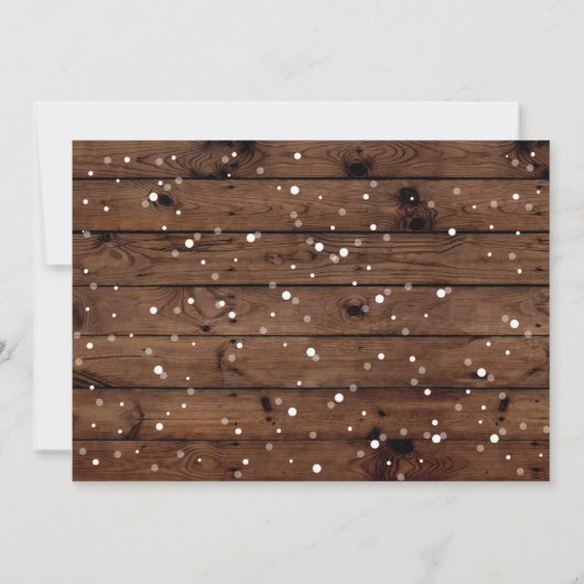 クリスマスディナーパーティーデイホリデーズウッドクリスマス 招待状 (裏面)