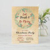 クリスマスディナーパーティーデイホリデーズヴィンテージクリスマス 招待状 (スタンド正面)