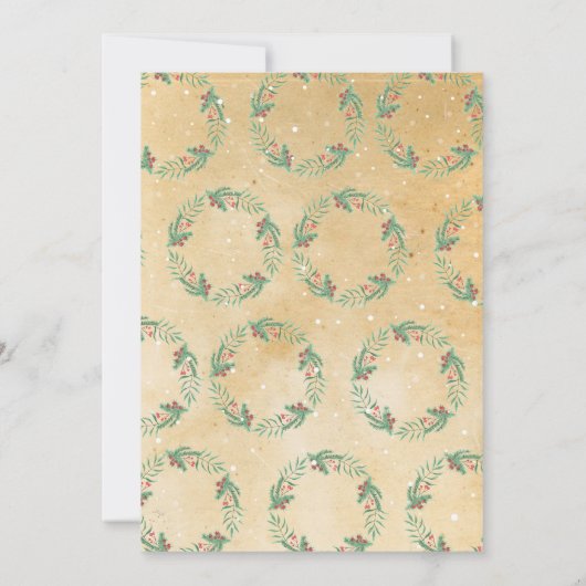 クリスマスディナーパーティーデイホリデーズヴィンテージクリスマス 招待状 (裏面)