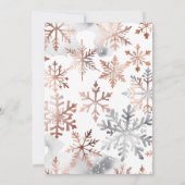 クリスマスディナーパーティーパステルピンクローズ金ゴールド 招待状 (裏面)