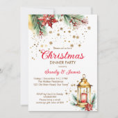 クリスマスディナーパーティーランタン 招待状 (正面)