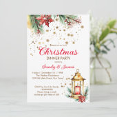 クリスマスディナーパーティーランタン 招待状 (スタンド正面)