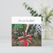 クリスマスディナーパーティーレッドボウパインコーン シーズンカード (スタンド正面)