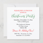 クリスマスディナーパーティーレッドボウパインコーン シーズンカード (裏面)