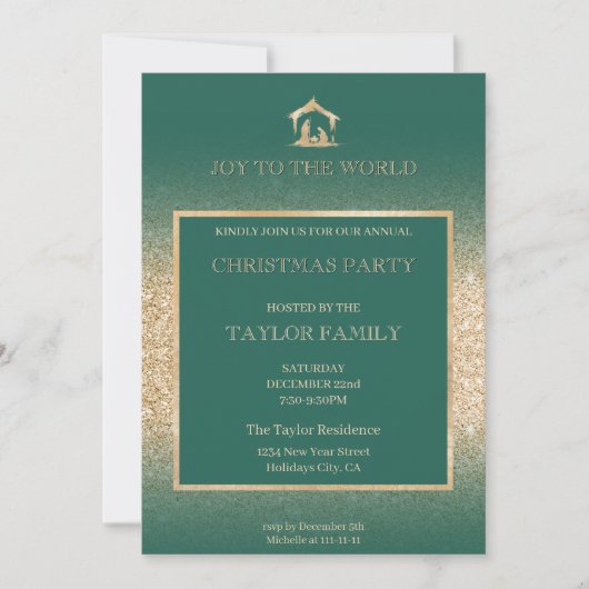 クリスマスディナーパーティー宗教出生シーン シーズンカード (正面)