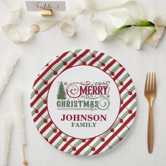 クリスマスディナーパーティー紙プレート ペーパープレート (ウェディング)