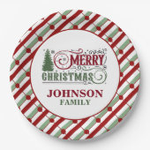 クリスマスディナーパーティー紙プレート ペーパープレート (正面)