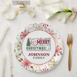 クリスマスディナーパーティー紙プレート ペーパープレート