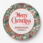 クリスマスディナーパーティー紙プレート ペーパープレート (正面)