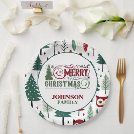 クリスマスディナーパーティー紙プレート ペーパープレート