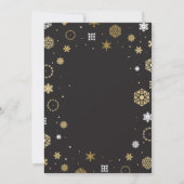 クリスマスディナーパーティー金ゴールドスノーフレーク招待状 招待状 (裏面)