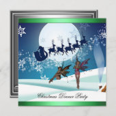 クリスマスディナーパーティー8招待状 招待状 (正面/裏面)