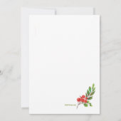 クリスマスディナーパーティー 招待状 (裏面)