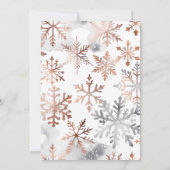 クリスマスディナーパーティーbohoメタリック水色 招待状 (裏面)