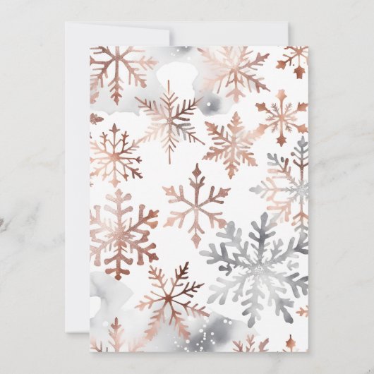 クリスマスディナーパーティーbohoメタリック水色 招待状 (裏面)