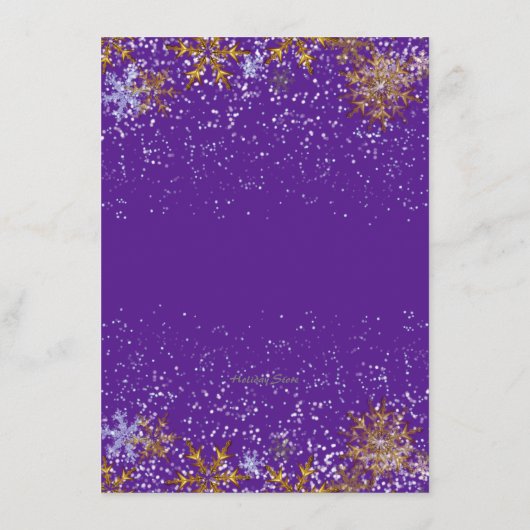 クリスマスディナーパープルメニュー雪の結晶 メニュー (裏面)