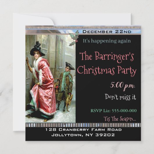 クリスマスディナービクトリアンパーティー 招待状 (正面)