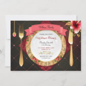 クリスマスディナープレイスセットダイヤマリリス 招待状 (正面)