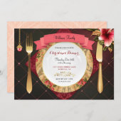 クリスマスディナープレイスセットダイヤマリリス 招待状 (正面/裏面)