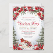 クリスマスディナーホリデーパーティシークレットサンタ 招待状 (正面)