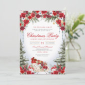 クリスマスディナーホリデーパーティシークレットサンタ 招待状 (スタンド正面)