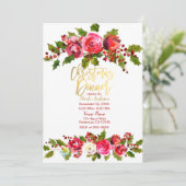 クリスマスディナーホリデーパーティーホリーベリーフローラ 招待状 (スタンド正面)