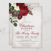 クリスマスディナーホリデーパーティー招待状 招待状 (正面/裏面)