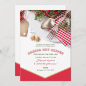 クリスマスディナーボクシングデイ招待状 招待状 (正面/裏面)