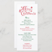 クリスマスディナーメニュー メニュー (正面/裏面)